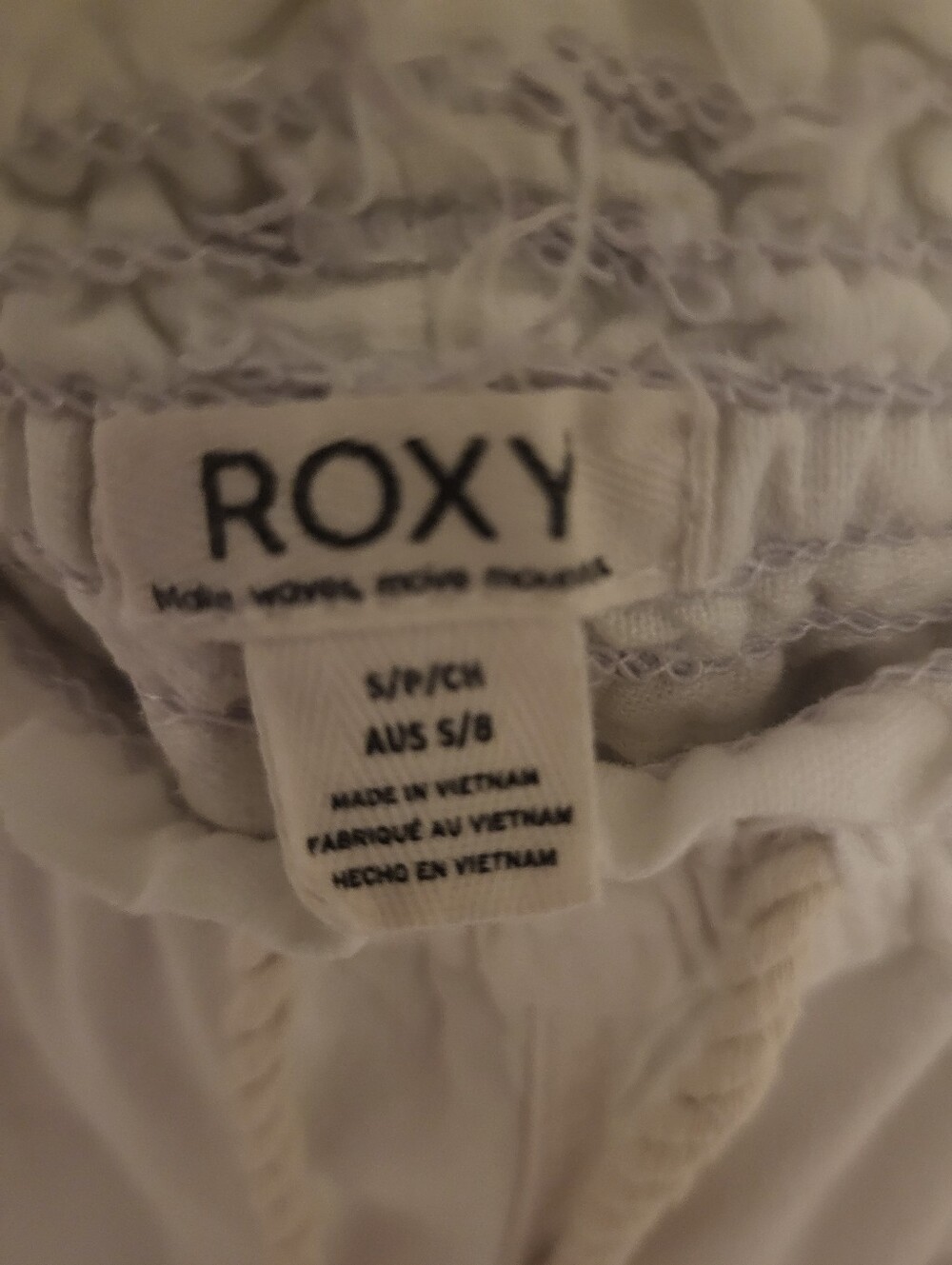 ROXY White Drawstring Linen Pants - Picture 4 of 4